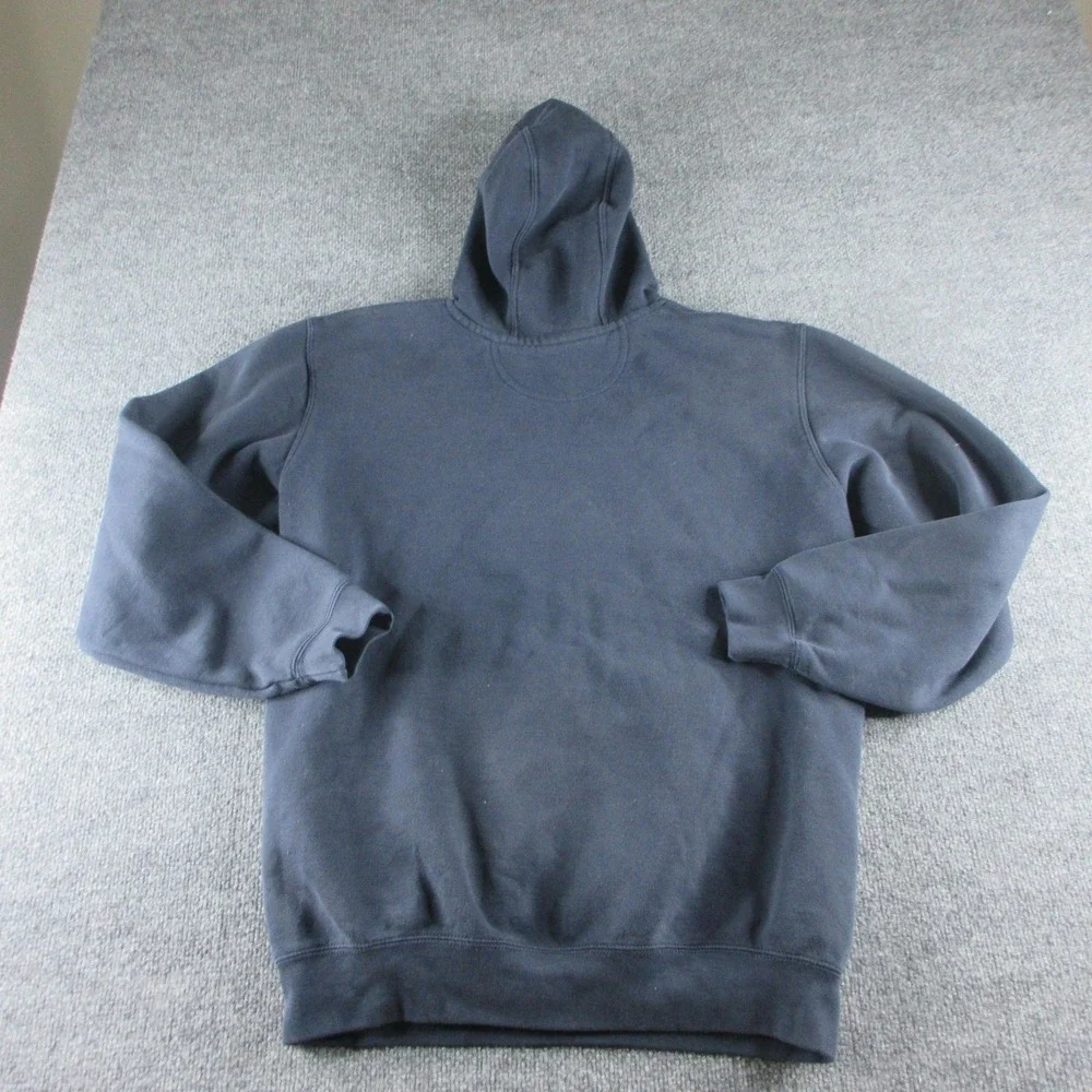 Carhartt Hoodie Mens Medium Blue Pullover Fleece Sweatshirt Cotton Workwear K121